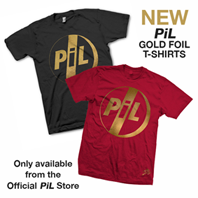 New PiL Gold foil t-shirts now on sale via the official PiL webstore