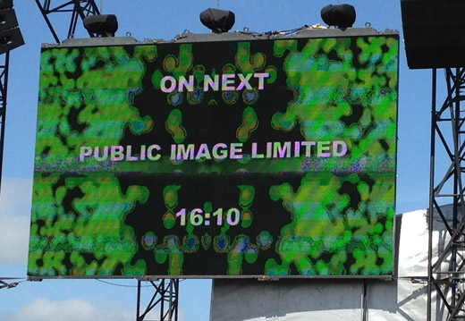 Day 2. 1605 hours. 20,000 people. Seagulls, sun and Public Image. Perfect...