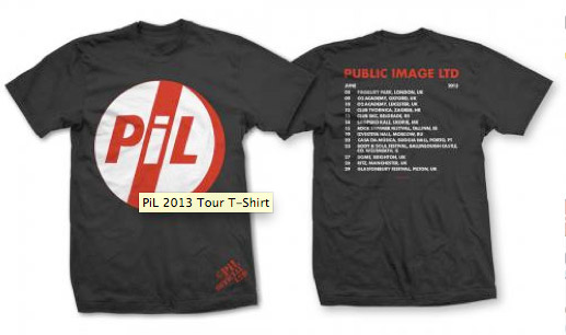 PiL: June 2013 Tour T-shirt Bravado webstore