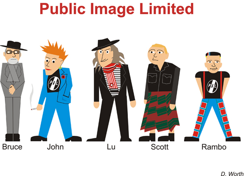PiL carictures by Dave Worth 2010