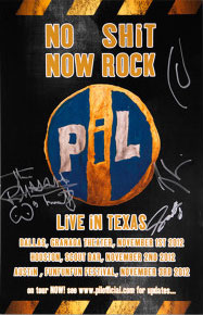PiL: Live in Texas 2012 limited edition signed poster